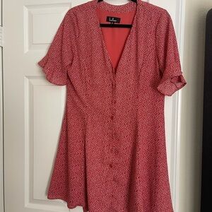 Lulu's Red Patterned Blouse